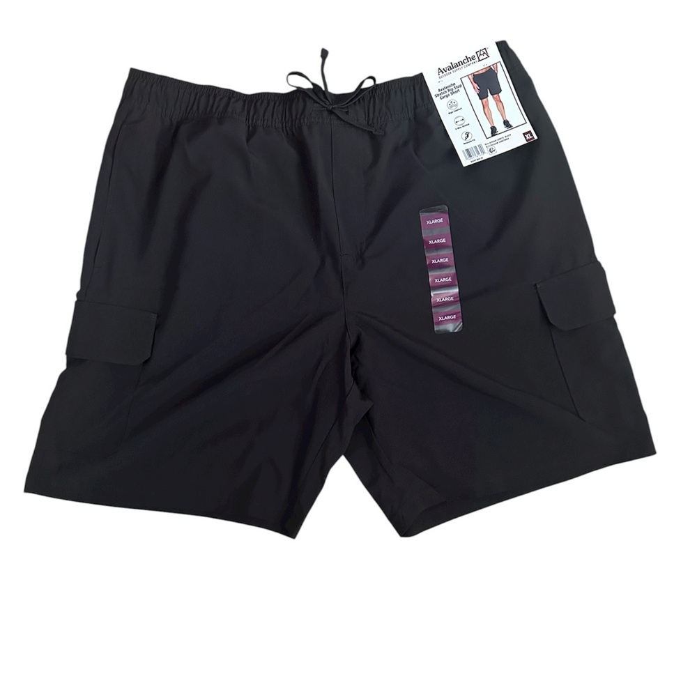 NWT Avalanche Black Stretch Ripstop Cargo Shorts Size XL